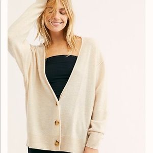 FREE PEOPLE Boyfriend Oversized Cashmere Cardigan